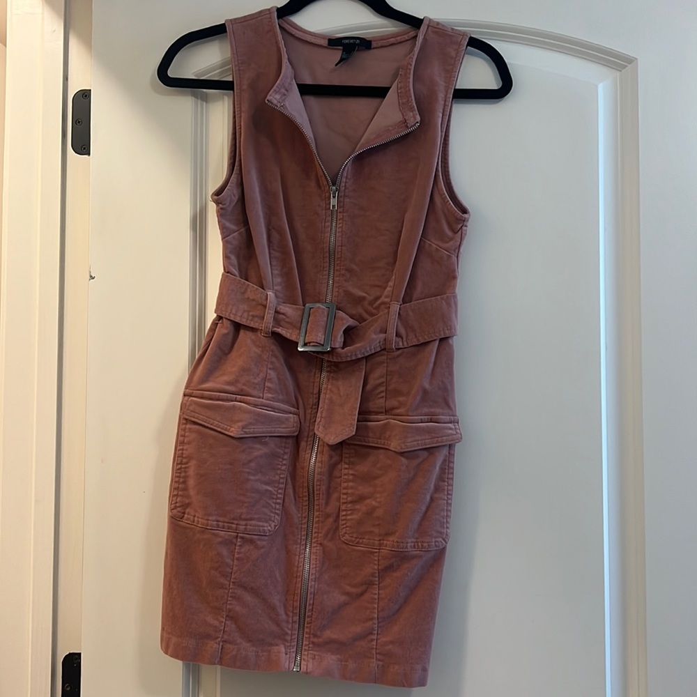 Suede pink dress